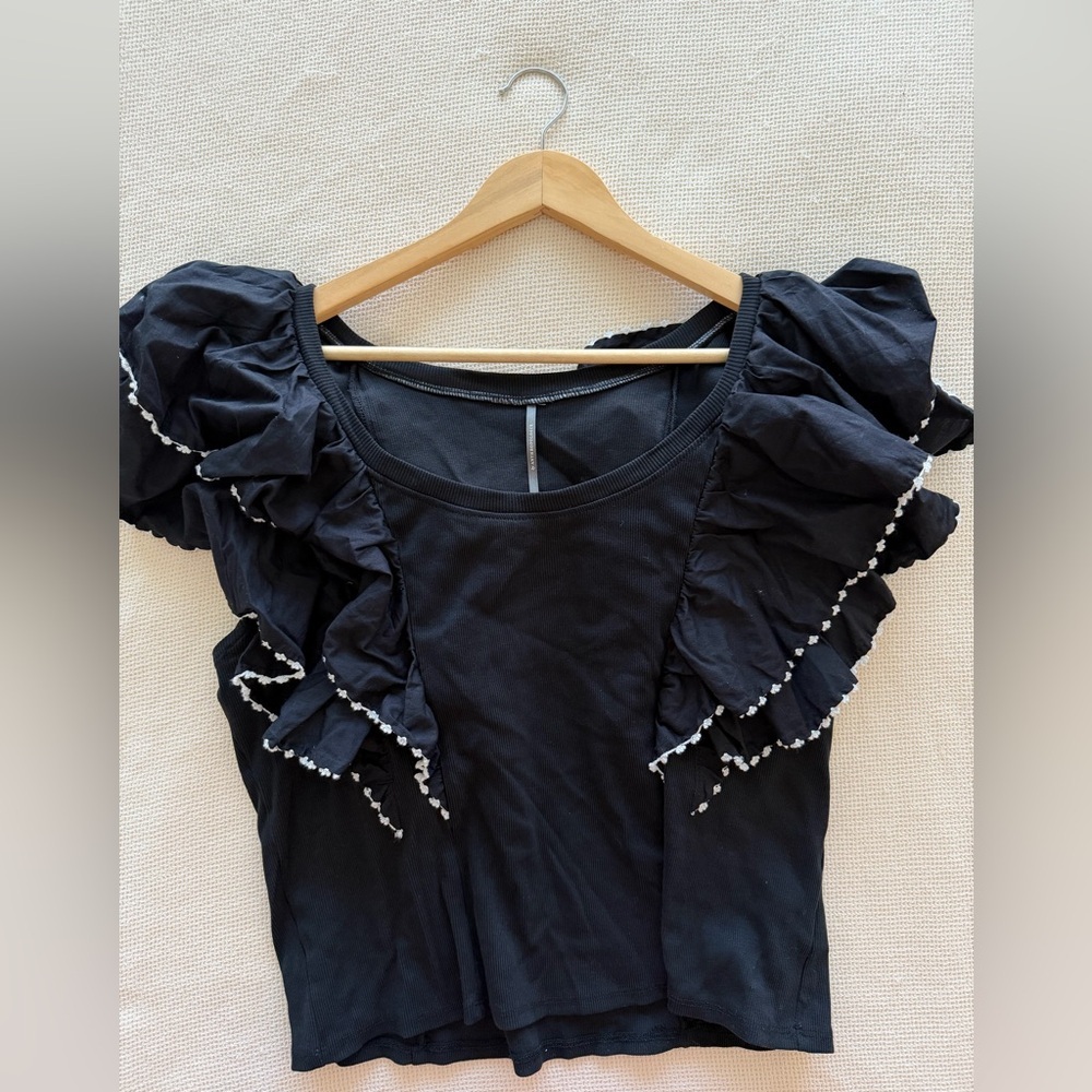 Anthropologie Feminine Ruffled Oversized Top - Picture 5 of 14